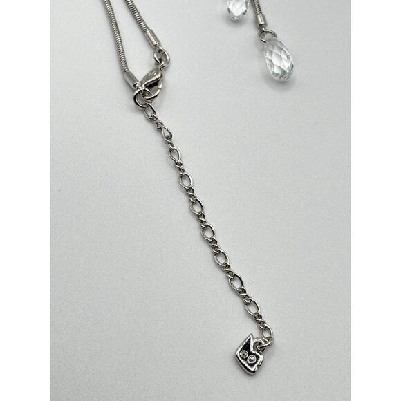 Swarovski Silver-Tone Adjustable Necklace With Crystal Drop Pendants - Picture 5 of 8
